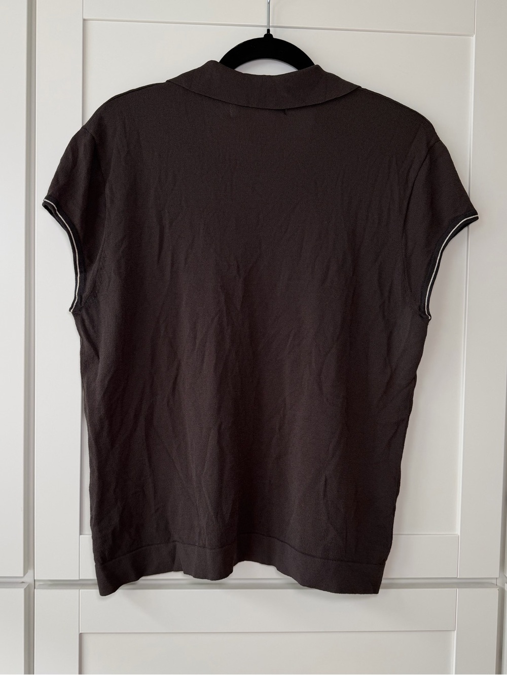 Vintage Jones New York Stretchy V-Neck Preppy Academia Short Sleeve Shirt 90s XL - Picture 3 of 3